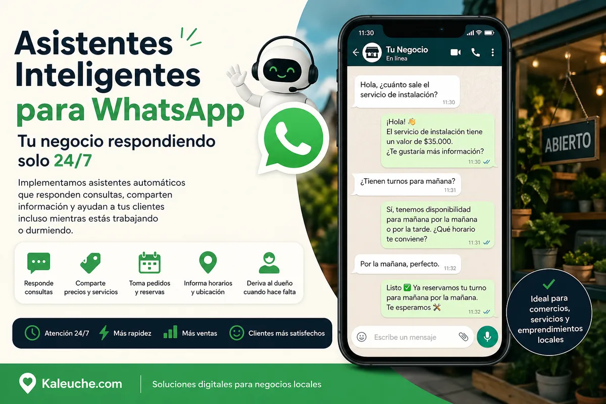 Automatizá tu WhatsApp con inteligencia artificial. Respondé clientes automáticamente, compartí información y atendé consultas 24/7.